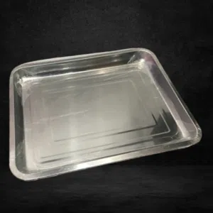 Bandeja metálica rectangular. 40 cm x 30 cm x 7 cm.