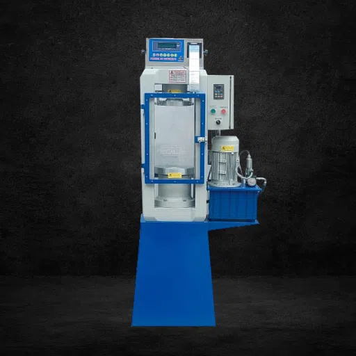 Prensa de compresión hidráulica semiautomática.